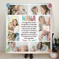 Personalized Nana Quilt/Fleece Throw Blanket - Gift Idea For Grandma From Grandkid - Upload Photos