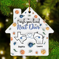 Personalized Friends Acrylic Ornament - Custom State Map - Christmas Gift Idea For Friends/Sisters/Besties - I Wish You Lived Next Door