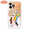 Custom Personalized Dog Mom Phone Case - Memorial Gift Idea for Dog Owners/Mother's Day - A Piece Of My Heart Is At The Rainbow Bridge - Case for iPhone/Samsung