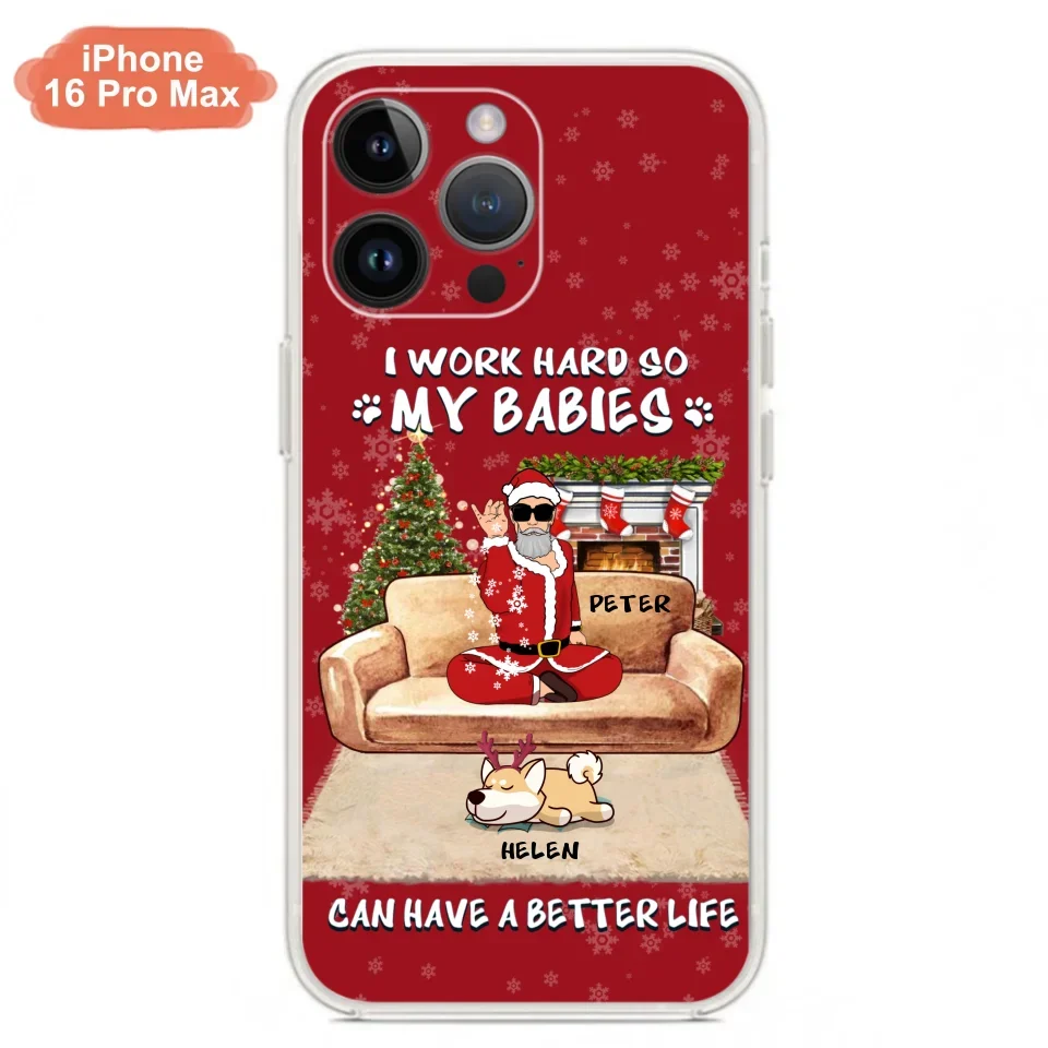 Personalized Christmas Pet Dad Phone Case - Man With Up to 4 Pets - Gift For Cat/Dog Lover - Case For iPhone And Samsung