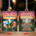 Personalized Camping Couple Acrylic Keychain - Anniversary Gift Idea for Couple/Camping Lovers - The Day I Met You