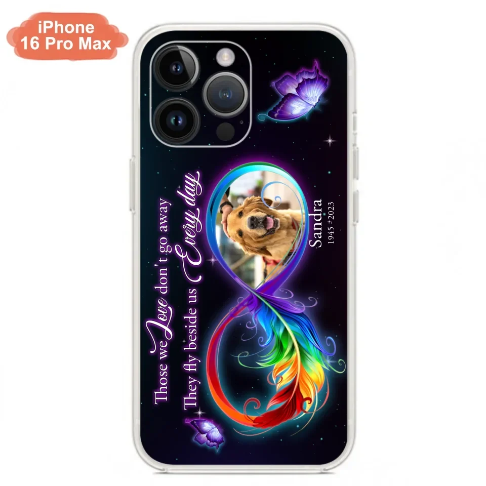 Custom Personalized Memorial Infinity Symbol Phone Case For iPhone/ Samsung - Upload Photo - Memorial Gift Idea For Father's Day/Mother's Day/ Pet Owners - Those We Love Don't Go Away