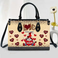 Personalized Grandma PU Leather Handbag With Long Straps - Up to 8 Kids - Gift Idea For Grandma - Love Being Called Grandma