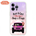 Custom Personalized Dog Mom & Off-road Phone Case- Up to 5 Dogs - Best Gift For Dog Lovers/Mother's Day - Just A Girl - Cases For iPhone And Samsung