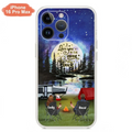Custom Personalized Camping Moon Phone Case - Couple/ Parents With Upto 3 Kids And 4 Pets - Gift Idea For Camping Lover - I Love You To The Moon And Back - Case For iPhone And Samsung