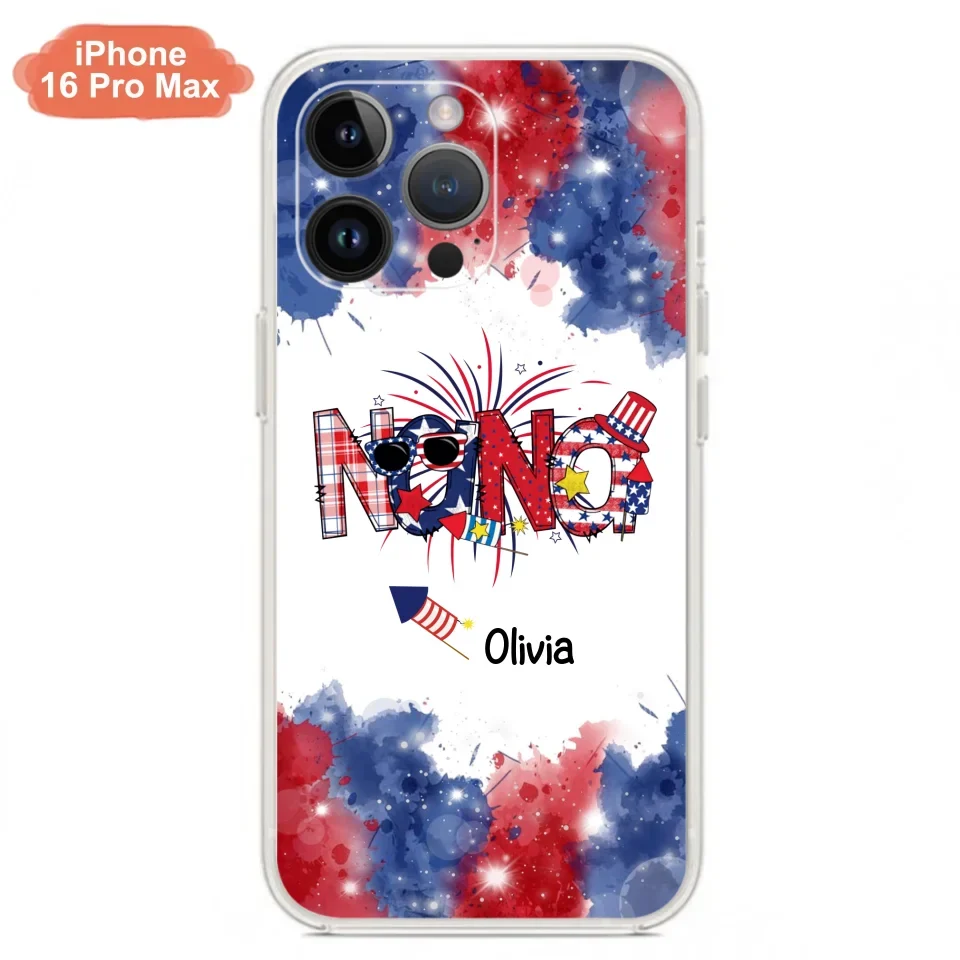 Custom Personalized Grandma Phone Case - 4th of July Mimi Phone Case With Child Names - Up To 10 Children - Gift Idea For Grandma - Cases For Iphone And Samsung