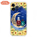 Personalized Grandma & Grandchilds Sitting On Moon Phone Case - Up to 3 Kids - Gift Idea For Grandma - I Love You To The Moon And Back - Cases For iPhone & Samsung