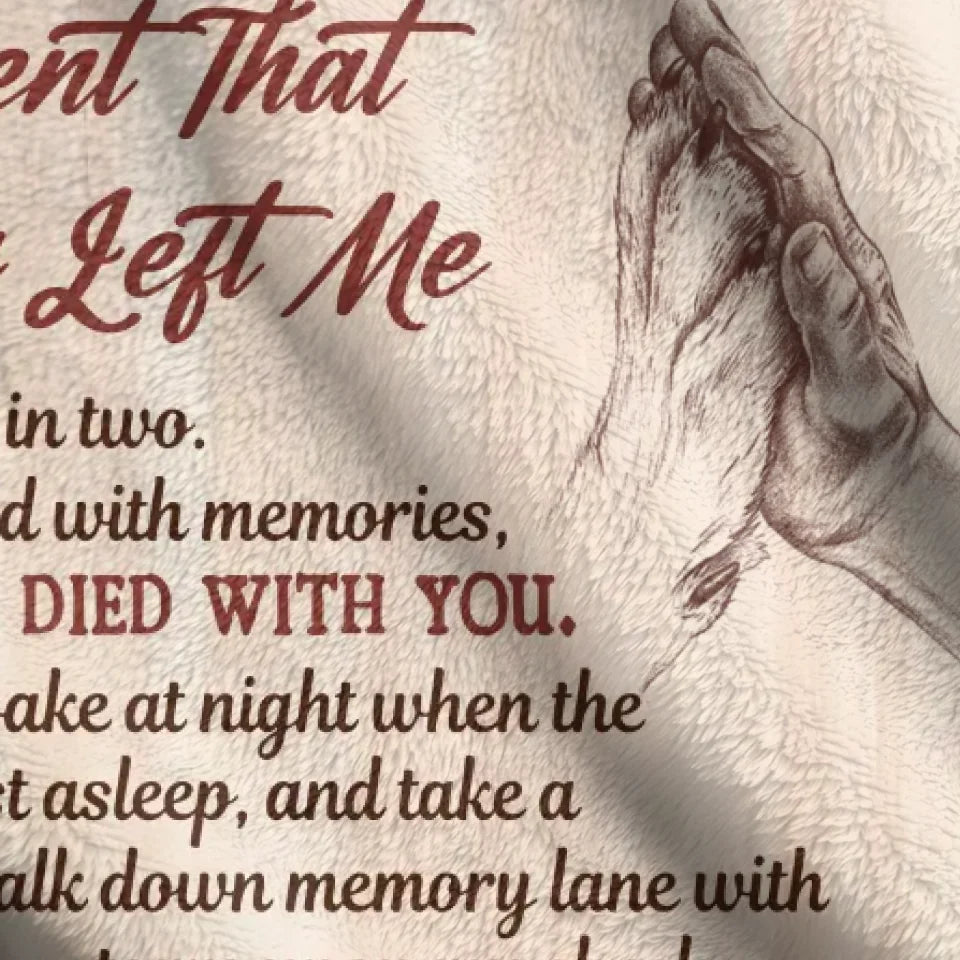 Personalized Memorial Pet Collar Fleece Throw/Quilt Blanket - Upload Photo - Memorial Gift Idea For Dog/Cat/Pet Lover - The Moment That You Left Me