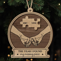 Personalized Couple 2 Layers Wooden Ornament - Couple/Christmas Gift Idea - The Year I Found My Missing Piece