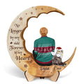 Personalized Memorial Pet Moon Wooden Art - Memorial Gift Idea for Cat/Dog Lover - No Longer By My Side Forever In My Heart