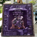 Personalized Book Witch Dragon Quilt/Fleece Throw Blanket - Gift Idea For Witch/Book Lover - In A World Of Book Worms Be A Book Witch
