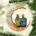 Personalized Couple On The Moon Wooden Ornament - Gift Idea For Couple - In You I've Found The Love Of My Life & My Closest, Truest Friend