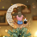 Personalized Memorial Pet Moon Tree Topper- Memorial Gift Idea For Dog/Cat/Rabbit Lover - No Longer By My Side Forever In My Heart