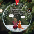 Personalized Memorial Pet Glass Ornament - Memorial Gift Idea For Dog/Cat/Rabbit Lover - Adult/Couple With Pets - The Moment Your Heart Stopped Ours Change Forever