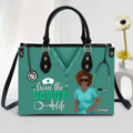 Personalized Nurse PU Leather Handbag With Long Straps - Mother's Day Gift Idea For Nurse/Mother/Daughter - Livin' The Scrub Life