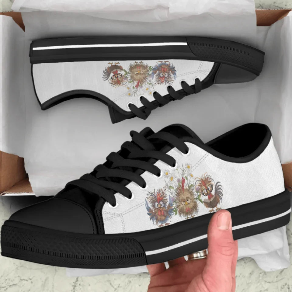 Personalized Chicken Flower Sneakers - Gift Idea For Chicken Lover