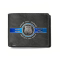 Personalized Police Leather Wallet - Father's Day Gift Idea for Police - Honor Duty Courage