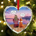 Personalized Memorial Pet Heart Glass Ornament - Adult/Couple With Up to 3 Pets - I Still Talk To You
