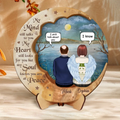 Personalized Memorial Moon  Wooden Art - Memorial Gift Idea For Couple/Family Member - Up to 4 People - My Mind Still Talks To You