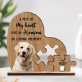 Personalized Memorial Dog Wooden Plaque - Memorial Gift Idea For Dog Lover - A Piece Of My Heart Lives In Heaven