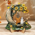 Personalized Memorial Sunflower Wooden Art - Memorial Gift Idea For Pet Lover - Your Wings Were Ready But My Heart Was Not
