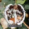 Personalized Dog Sleeping Angel Acrylic Ornament - Memorial Gift For Dog Owner - Upload Photo