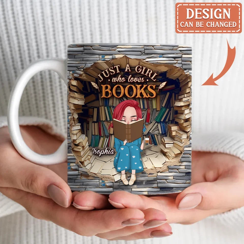 Personalized Reading Book Coffee Mug - Just A Girl Who Loves Books - Gift Idea For Friends/Book Lovers