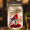 Personalized Memorial Mason Jar Light - Cardinal Memorial Remembrance Gift - I'm Always With You