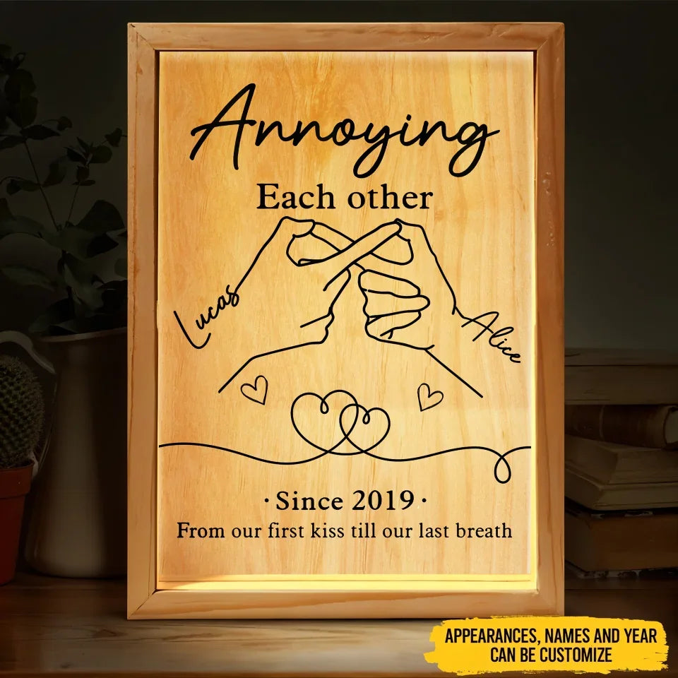 Personalized Couple Lighting Frame Canvas - Gift Idea For Couple/Anniversary - Together Forever