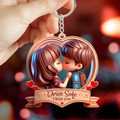 Personalized Couple Acrylic Keychain - Valentines Gift Idea For Couple/Him/Her - Drive Safe I Love You
