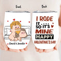 Personalized Couple Wine Tumbler - Valentine's Day Gift Idea For Couple/Husband And Wife - I Rode It So It's Mine