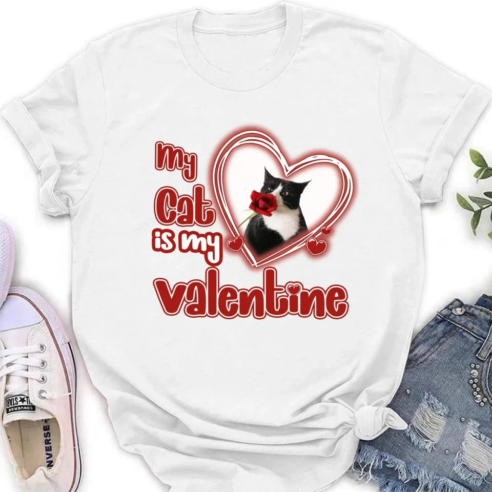 Personalized Photo Pet T-Shirt/Hoodie/Sweatshirt -   My Cat/Dog Is My Valentine