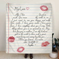 Personalized Love Letter Fleece Throw Blanket/Quilt - Gift Idea For Husband/BoyFriend - You Mean The World To Me