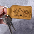 Personalized Couple Leather Keychain - Gift Idea For Couple/Husband & Wife