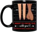 Personalized Couple Black Coffee Mug - Valentine's Day Gift Idea For Couple - I Want To Grow Old With You