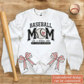 Baseball Mom Side Bow Embroidered Sweatshirt - Mother's Day Gift Idea