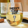 Personalized Father's Day Wine Glass - Gift Idea To Dad With up to 7 Sperms - Daddy's Best Shot