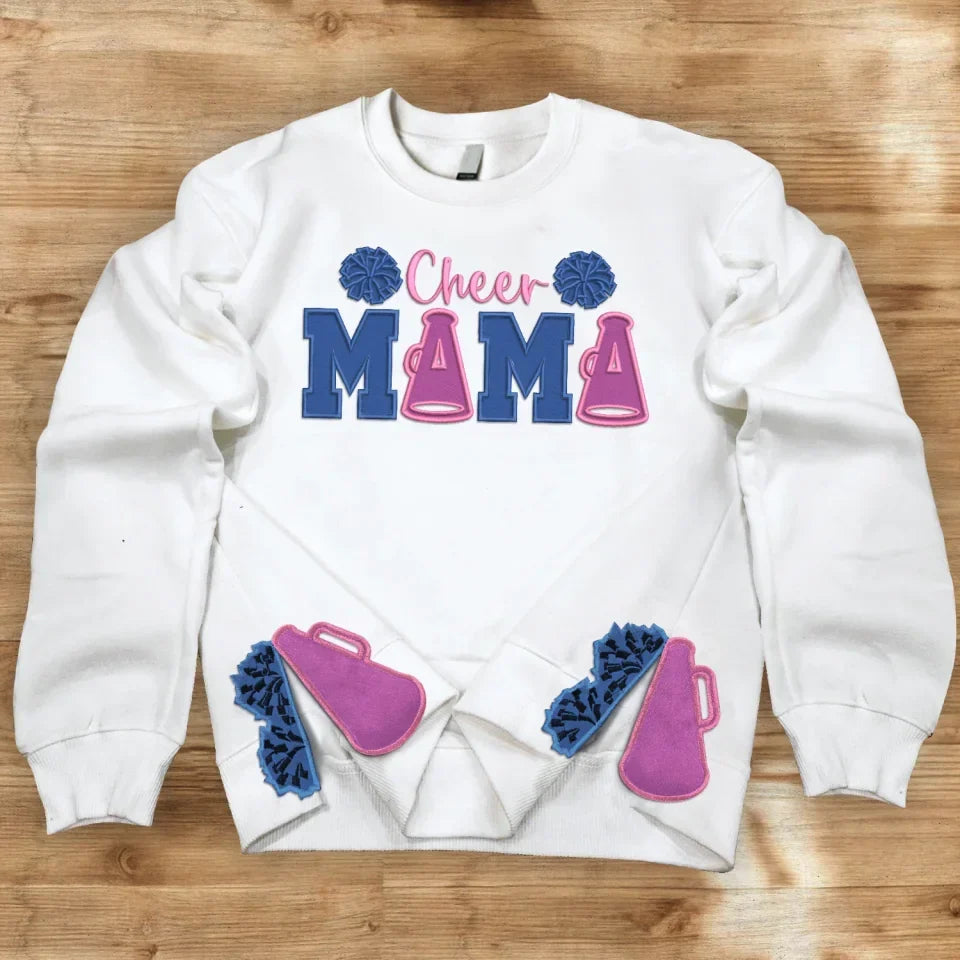 Cheer Mama Side Bow Embroidered Sweatshirt - Gift Idea For Mother's Day