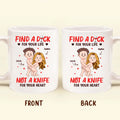 Personalized Funny Couple Coffee Mug - Valentine's Day Gift Idea For Husband/Wife - Not A Knife For Your Heart