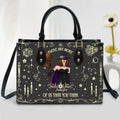 Personalized Witch Leather Handbag with Long Straps - Gift Idea For Witch