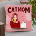 Personalized Pet Mom Pillow Cover - Best Gift Idea For Dog/Cat Lovers - Pet Mom With Beer and Up to 4 Pets