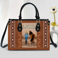 Personalized Horse Girl Leather Handbag with Long Straps - Best Gift For Horse Lover - Just A Girl Who Loves Horses