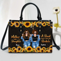 Personalized Mom Leather Handbag With Long Straps - Custom Mother's Day Gift Idea For Mom/ Grandma