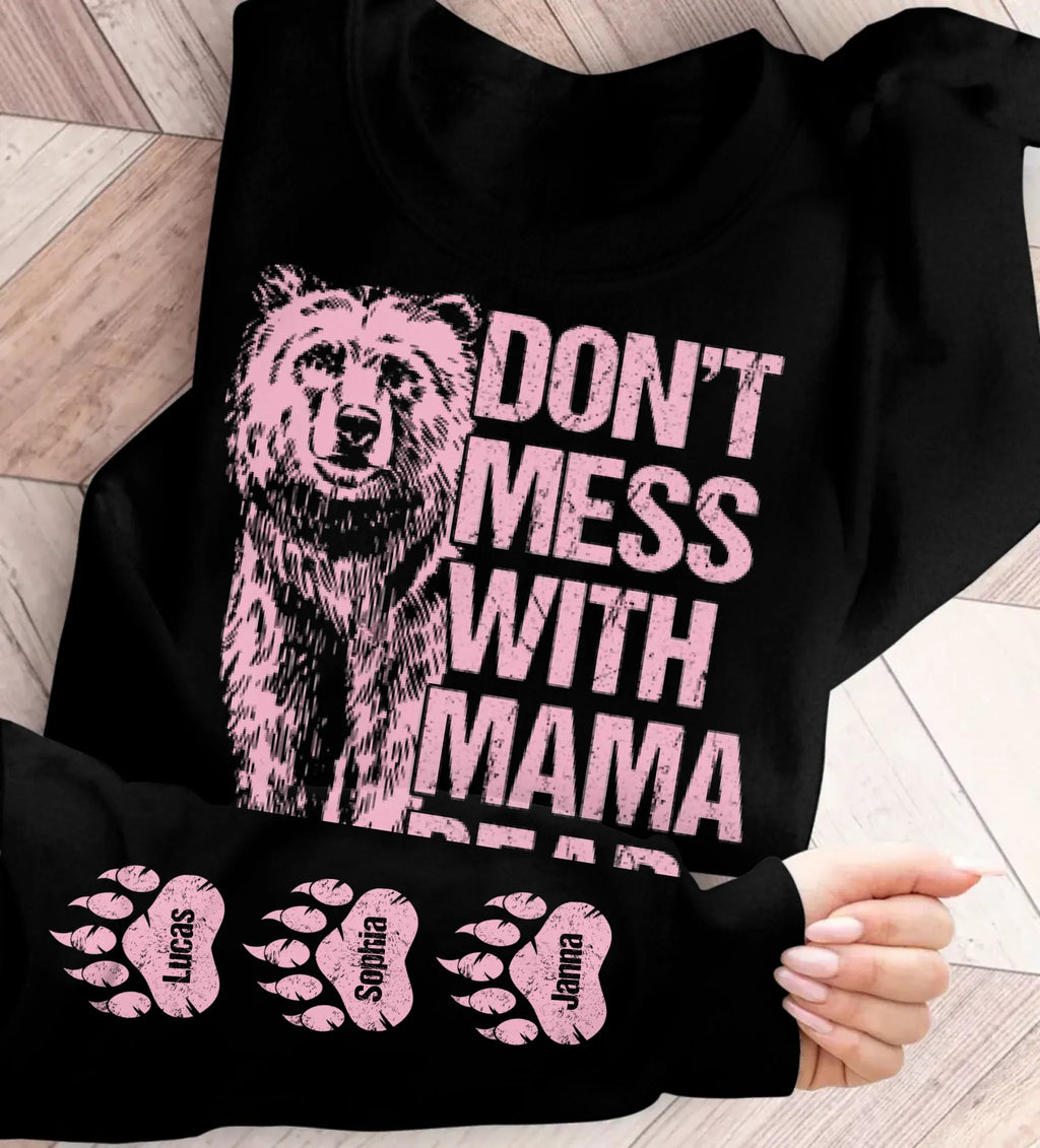Personalized Bear AOP Sweater - Gift Idea For Mother's Day With Up To 6 Kids - Don't Mess With Mama Bear