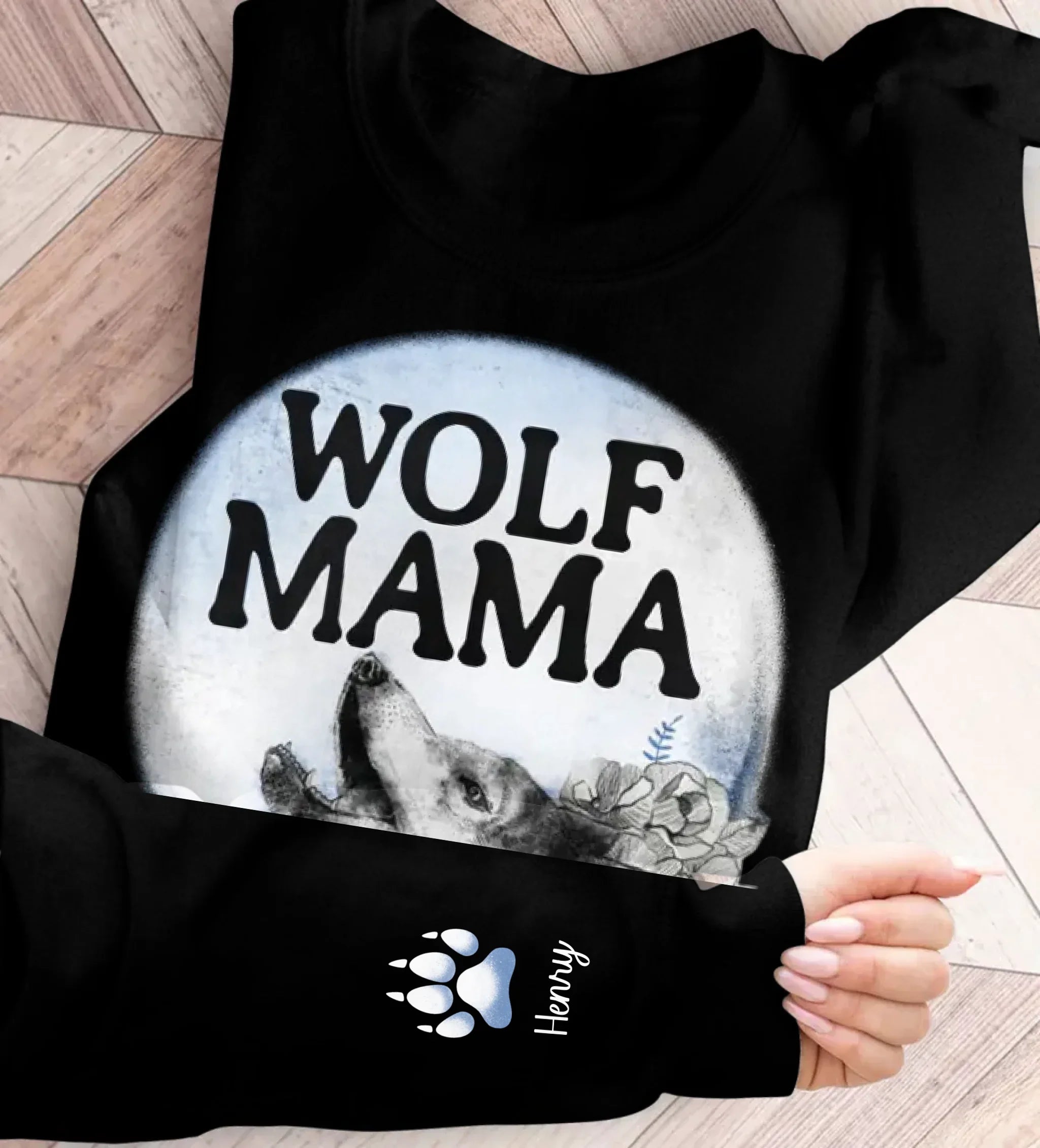 Personalized Wolf AOP Sweater - Gift Idea For Mother's Day With Up To 6 Kids - Wolf Mama