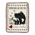 Personalized Mama Bear Fringer Blanket - Up to 7 Kids - Mother's Day Gift Idea For Grandma/Mom
