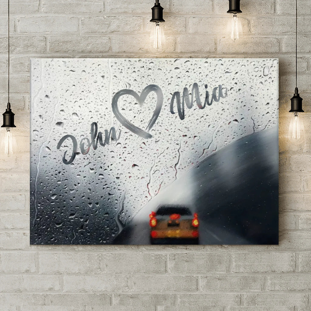 Custom Personalized Couple Rainy Day Canvas - Gift Idea For Couple