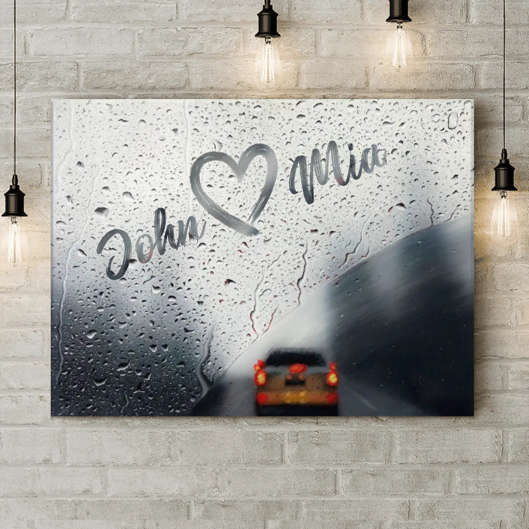 Custom Personalized Couple Rainy Day Canvas - Gift Idea For Couple