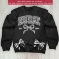 Custom Name And Year Coquette Nurse Split Side Bow Embroidered Sweater - Gift Idea For Nurse