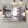 Personalized Family Canvas - Gift Idea For Family/Parents with up to 10 Members - What We Love Most About Our Home Is Who We Share It With